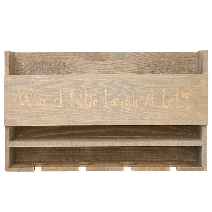 Wine Rack with Wine Glass Storage, Wall-Mounted