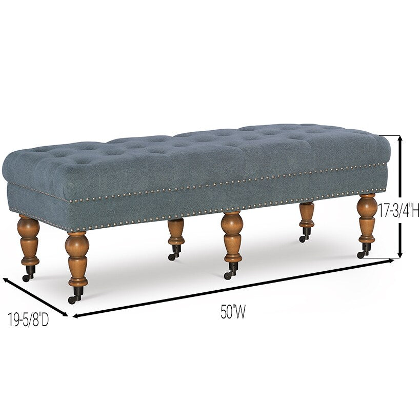 Isabelle Linen 50" Bench