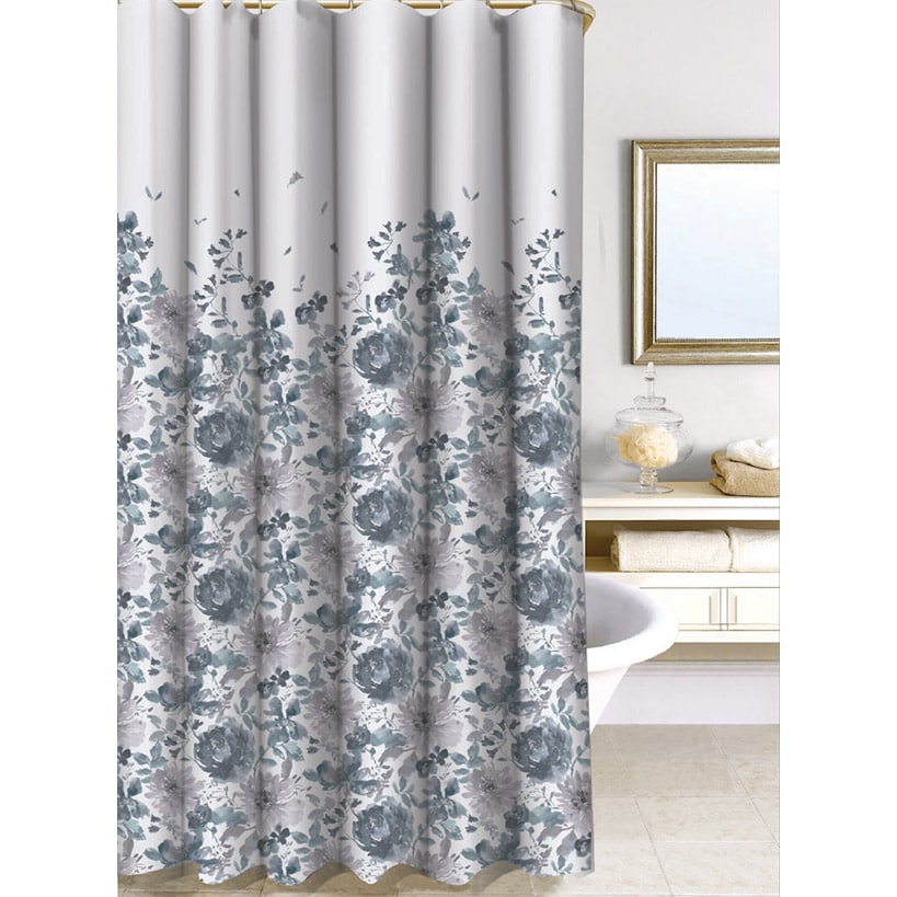 Homewear Watercolor Floral Cotton Duck Shower Curtain
