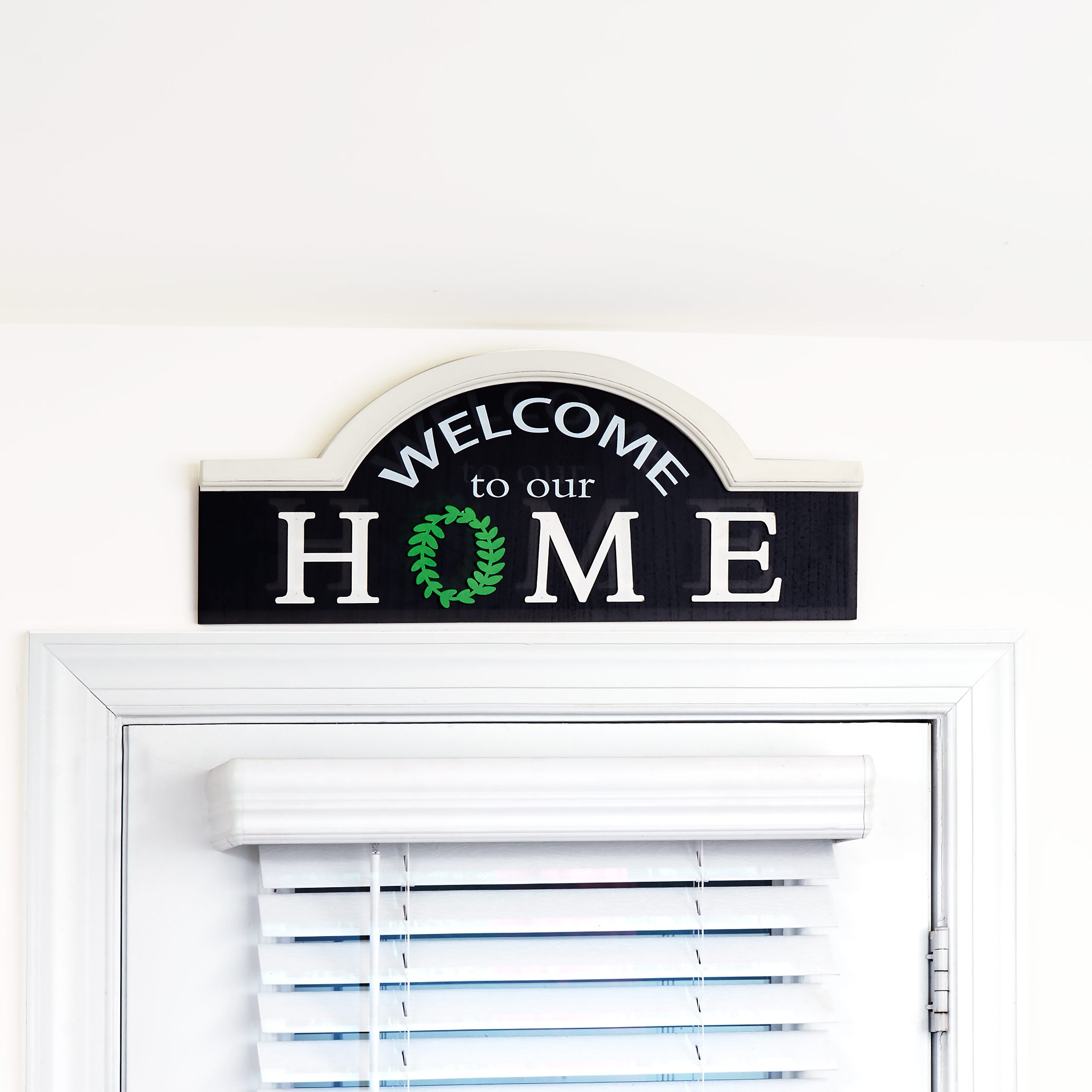 Welcome To Our Home Black Doorway Sign