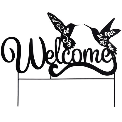 Butterfly Welcome Silhouette Garden Stake