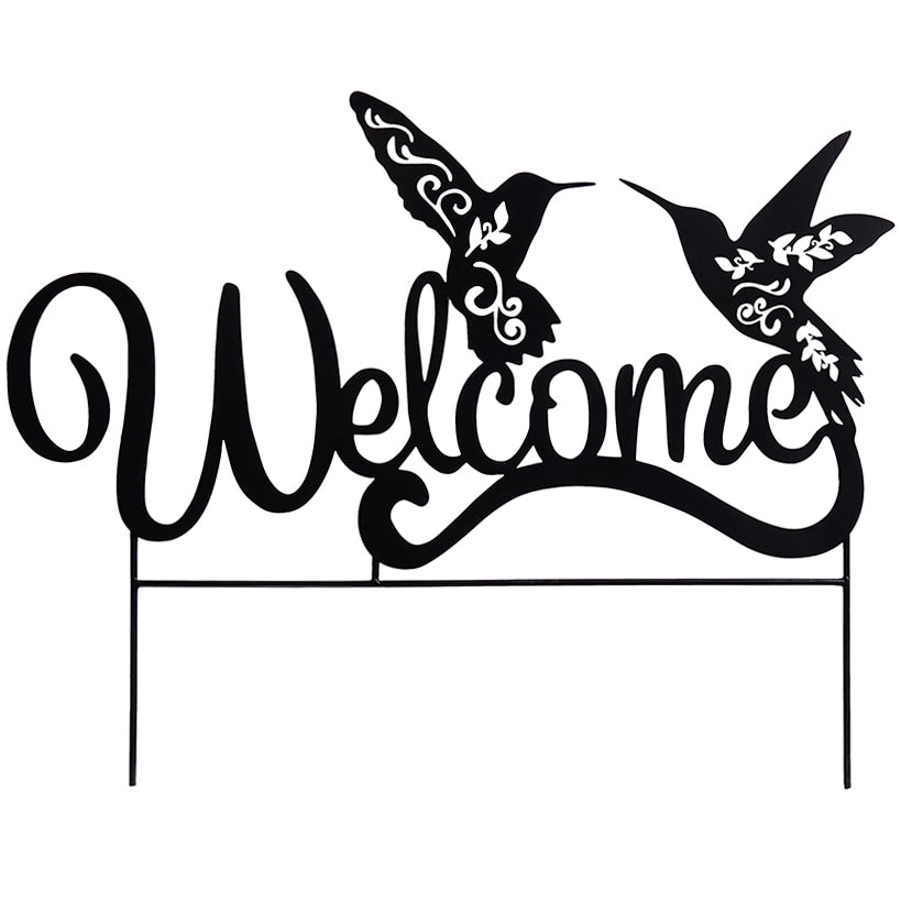 Butterfly Welcome Silhouette Garden Stake
