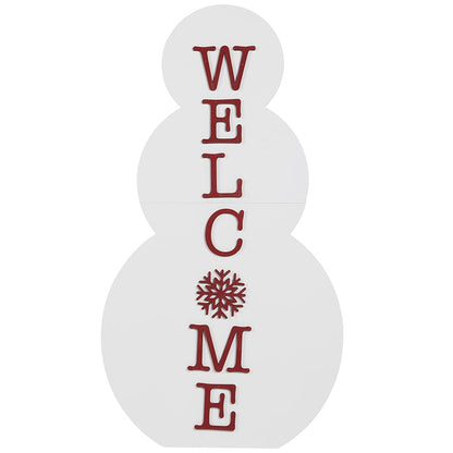 Outdoor Welcome Snowman Porch Leaner