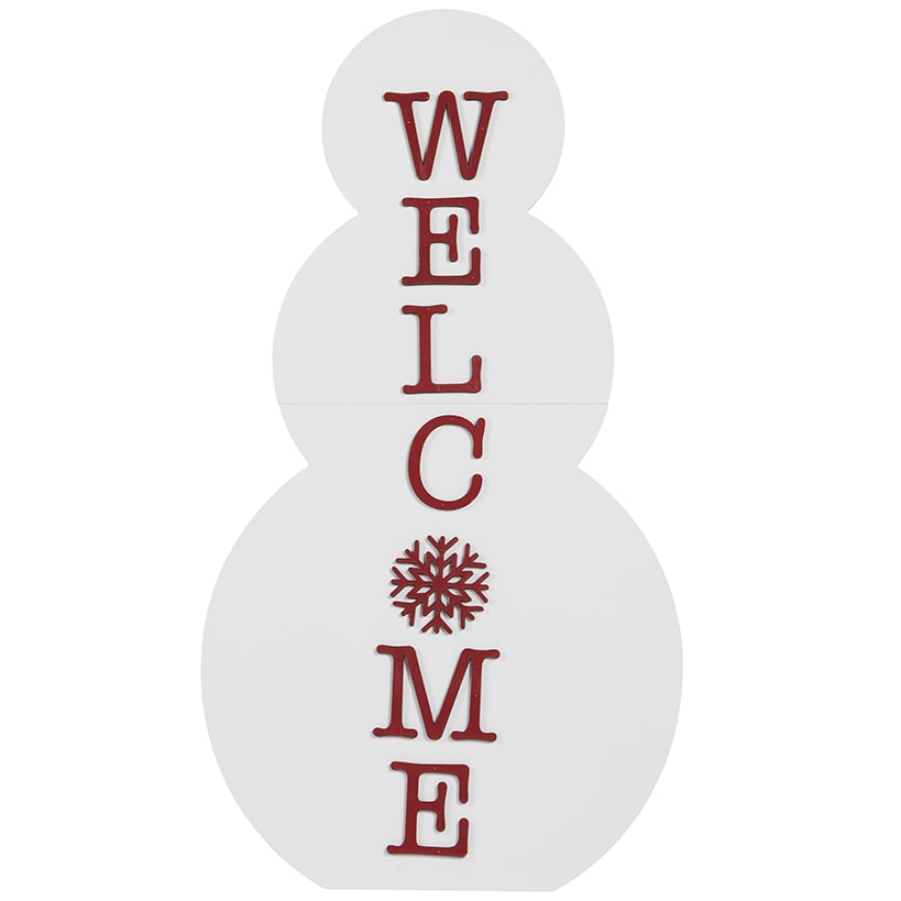 Outdoor Welcome Snowman Porch Leaner