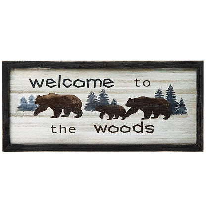 Woodland Welcome Sign Wall Art - Cabin, Lake or Woods