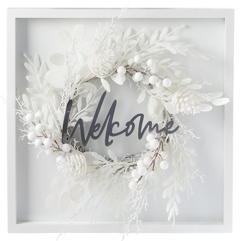 White Welcome Wall Sign