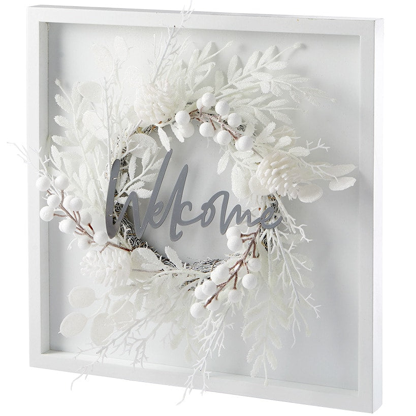 White Welcome Wall Sign