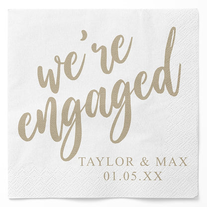 Personalized We're Engaged Napkins