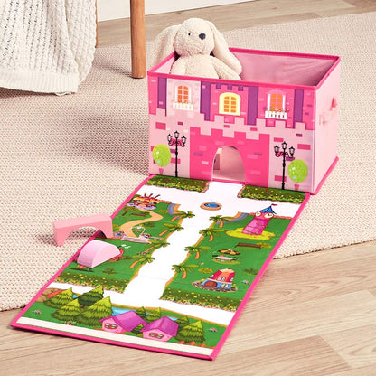 Collapsible Storage Box with Foldable Playmat