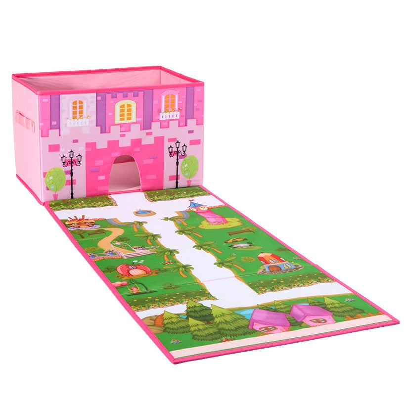 Collapsible Storage Box with Foldable Playmat