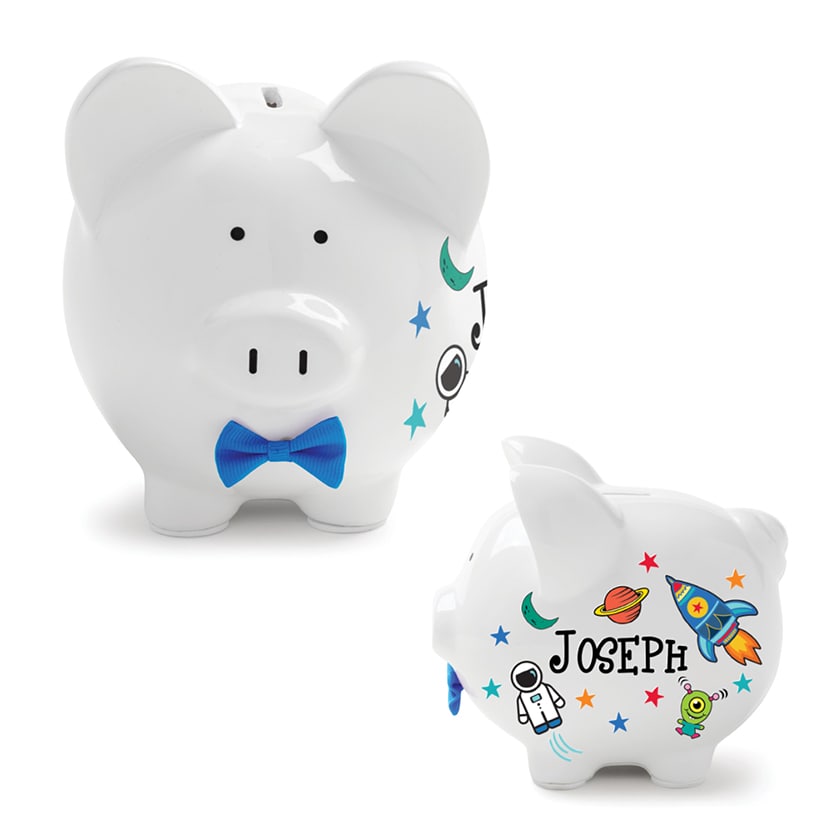 Personalized Piggy Bank White#select-bank_space