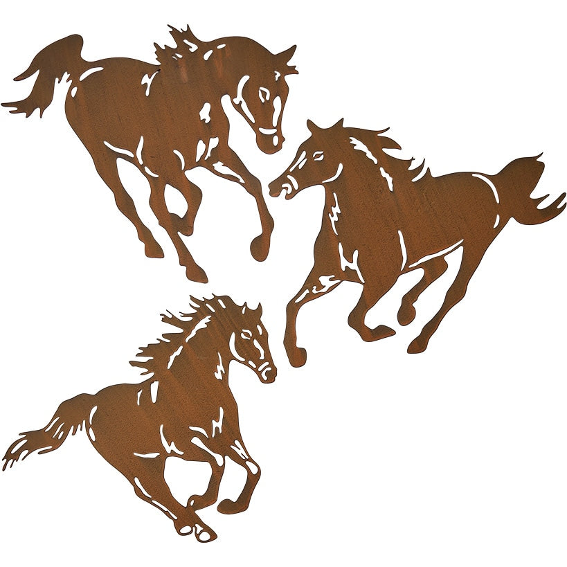 Horse Wall Art Metal Trio