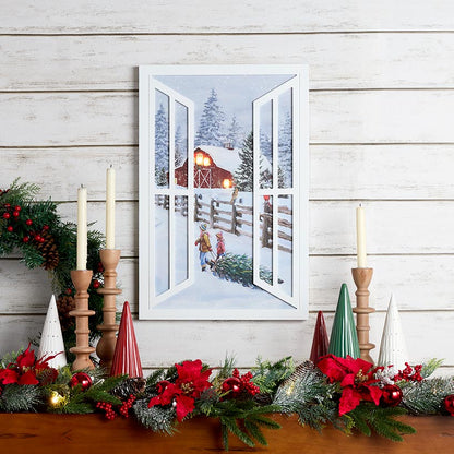Lighted Holiday Window Wall Art