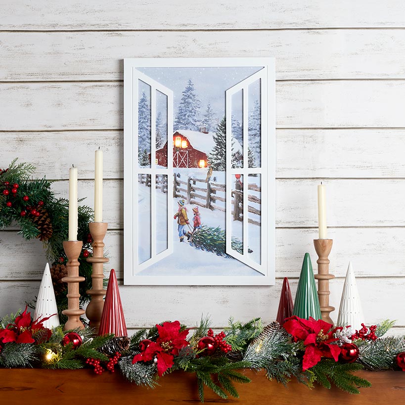 Lighted Holiday Window Wall Art#select-design_country-farm