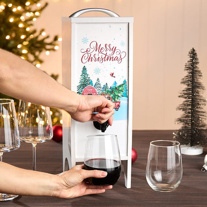 Boxed Wine Decorative Wooden Cover for Christmas - Holds 3L
