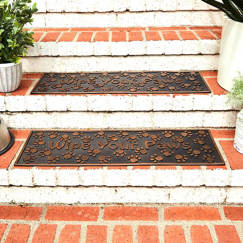 Rubber Stair Treads Set of 2 or Doormat, Wipe Your Paws#select-item_set-of-2-stair-treads