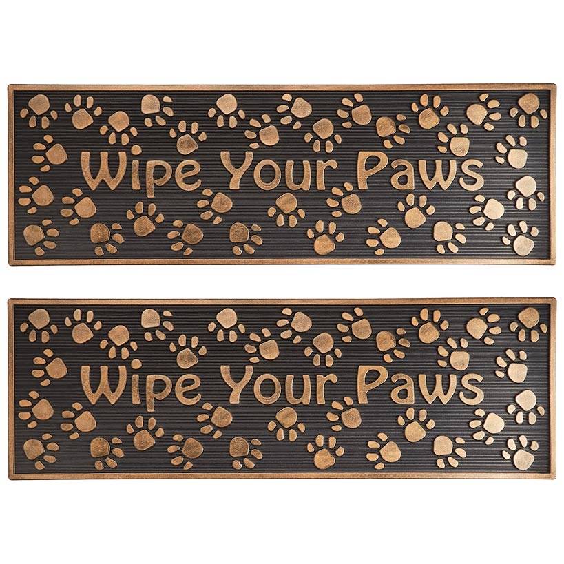 Rubber Stair Treads Set of 2 or Doormat, Wipe Your Paws