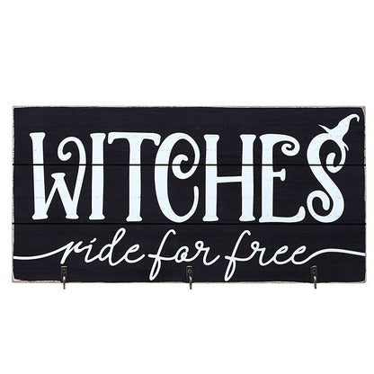 Witches Ride for Free Sign with Brooms