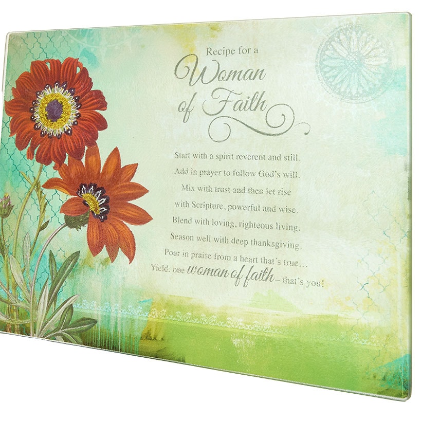 Woman of Faith Religious Kitchen Gifts - Utensil Crock or Cutting Board