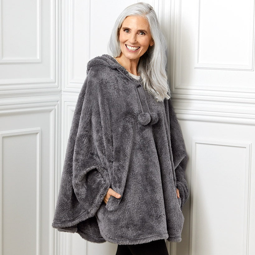 Women's Comfy Cozy Weekend Poncho#select-color_gray