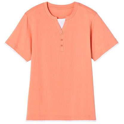 Women's Short Sleeve Knit Top Coral