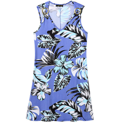 Women's Sleeveless Summer Dress with O-Rings