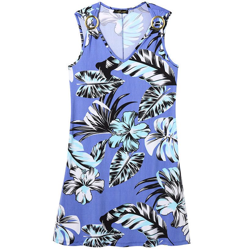 Women's Sleeveless Summer Dress with O-Rings