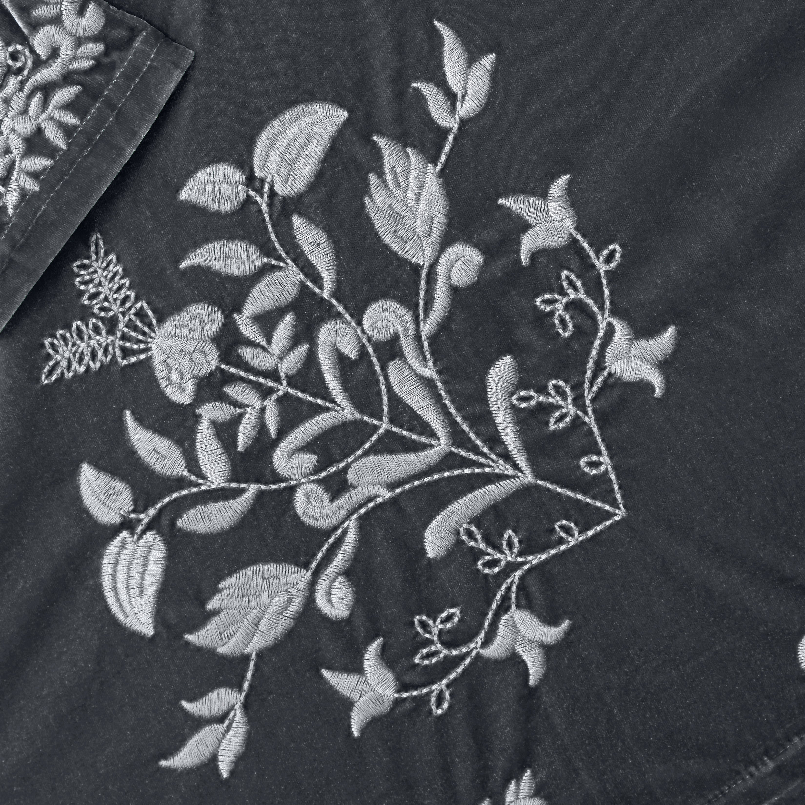 Women's Embroidered Velvet Open Front Cardigan