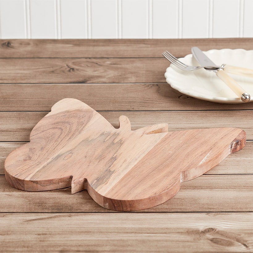Dolly Parton Acacia Wood Butterfly Cutting and Serving Board