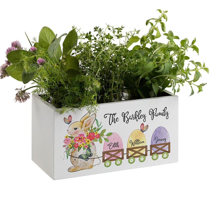 Personalized Easter Bunny with Colorful Eggs Storage Box