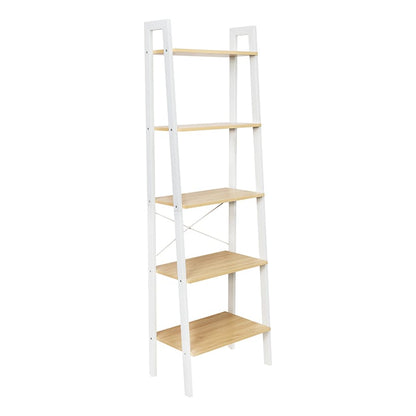 Wood and Metal A-Frame Ladder Shelf 5 Tier