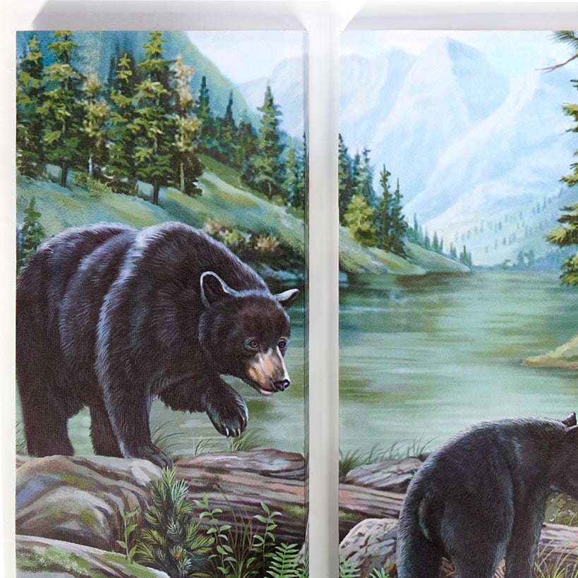 Woodland Animal Canvas Wall Art Trio - Bear or Deer#select-animal_bear