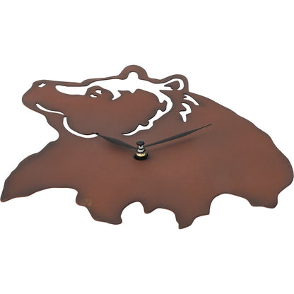 Woodland Clock Animal Silhouette Moose Bear of Eagle