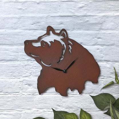 Woodland Clock Animal Silhouette Moose Bear of Eagle