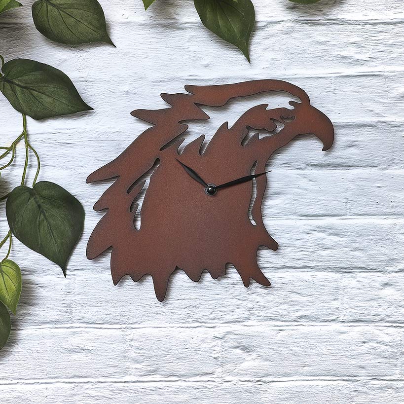 Woodland Clock Animal Silhouette Moose Bear of Eagle#select-clock_eagle