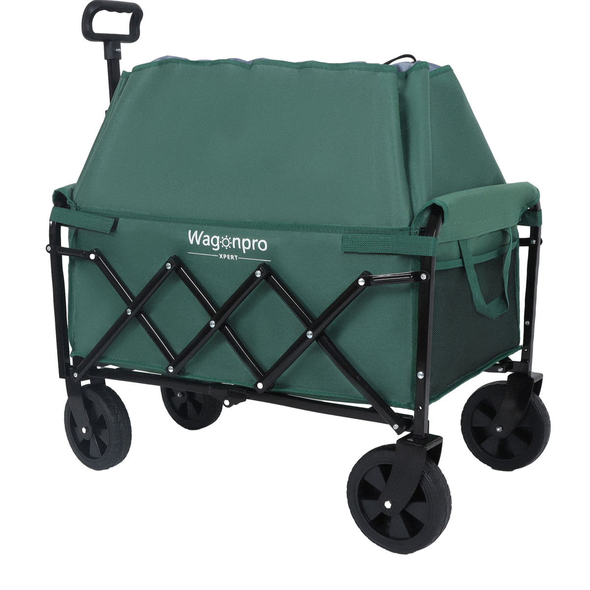 Expandable Dual-Layer Utility Wagon with 100% Extra Space - Grocery Cart for Camping, Shopping, Sports, Gardening, Fishing, Supports 225lbs, Green - image 10