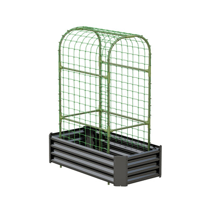 2-in-1 Raised Garden Bed with Trellis - 59" Tall Arch Planter Box for Climbing Plants, Outdoor Galvanized Metal Gardening Bed for Vegetables, Fruits, Flowers (Black, 4x2x1 Ft) - image 11