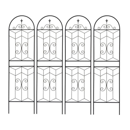 4 Pack Metal Garden Trellis 71" x 19.7" Rustproof Trellis for Climbing Plants Outdoor Flower Support Black - image 2