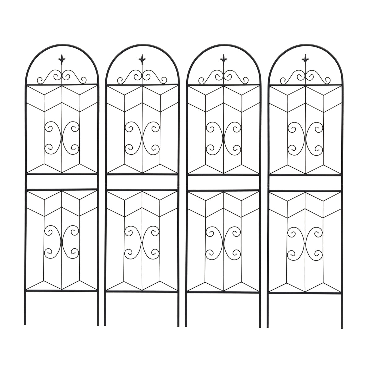 4 Pack Metal Garden Trellis 71" x 19.7" Rustproof Trellis for Climbing Plants Outdoor Flower Support Black - image 2