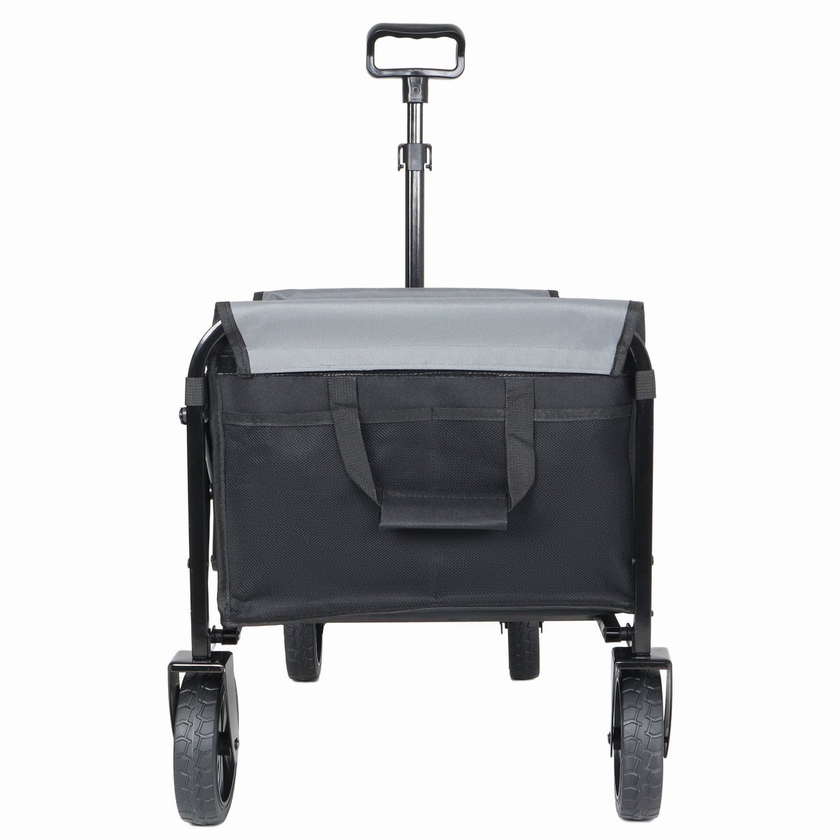 Collapsible Wagon with Wheels - 3 in 1 Lightweight Utility Camping Wagons Carts Foldable with 220lbs Weight Capacity, Cup Holders, for Pet Riding, Groceries, Camping, Shopping (Black) - image 9