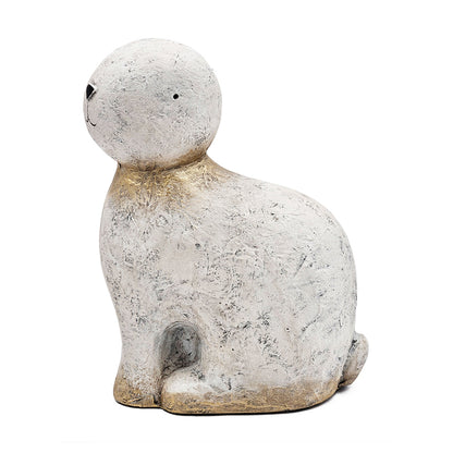 13.8x6.1x20.9" White Magnesium Rabbit Figurine with Gold Iron Ears - image 9