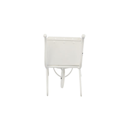 11.5x4x7" White Metal Decorative Disressed Wheelbarrow Planter, Tabletop Decor - image 5