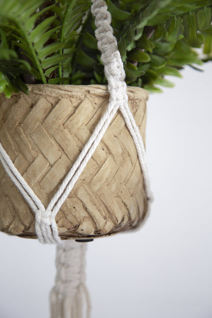 Set of 2, 5x5x4.5" Hanging Planter With Cotton Hanger, Bohemian Style - image 14