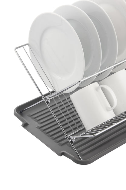 17 Inch X Shaped Stainless Steel 2-Tier Dish Rack for Kitchen Counter