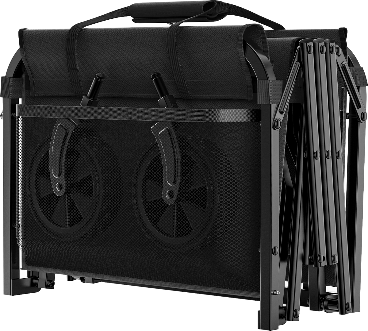 Expandable Dual-Layer Utility Wagon with 100% Extra Space - 220lbs Grocery Cart for Camping, Shopping, Sports, Gardening, Fishing, Black - image 14