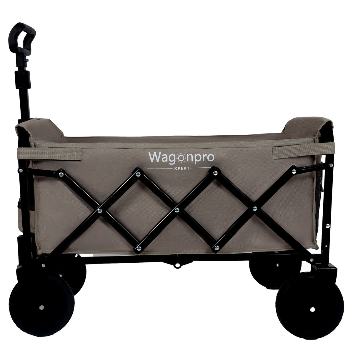 Expandable Dual-Layer Utility Wagon with 100% Extra Space - Grocery Cart for Camping, Shopping, Sports, Gardening, Fishing, Supports 225lbs, Beige - image 6