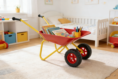 Children's metal trolley, Load-bearing capacity: 33LBS,children's heavy vehicle, metal structure two-wheeled trolley, steel pallet, can be used in gardens, loading leaves, soil, sand, etc. (red) - image 15