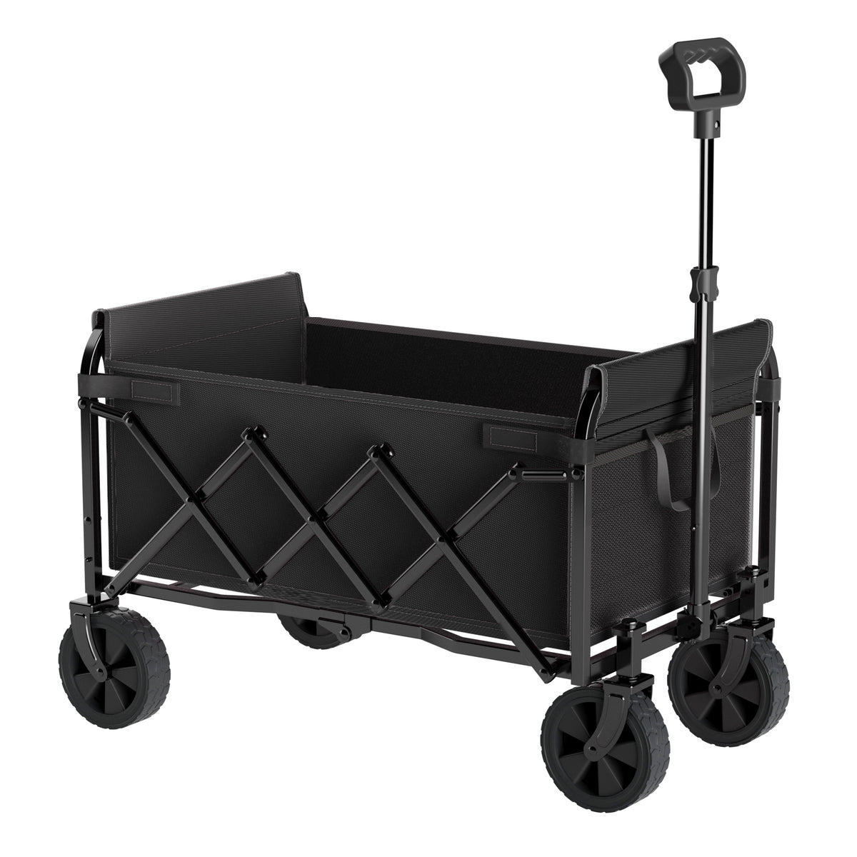 Expandable Dual-Layer Utility Wagon with 100% Extra Space - 220lbs Grocery Cart for Camping, Shopping, Sports, Gardening, Fishing, Black - image 11
