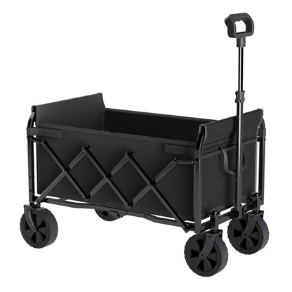 Expandable Dual-Layer Utility Wagon with 100% Extra Space - 220lbs Grocery Cart for Camping, Shopping, Sports, Gardening, Fishing, Black - image 11