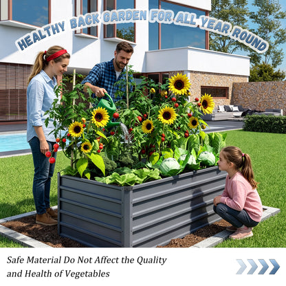 6x3x2ft Large Raised Garden Bed, Gray Rectangular Galvanized Metal Outdoor Planter with 269 Gallon Capacity and Deep Root Design, Ideal for Growing Vegetables, Flowers and Herbs - image 6